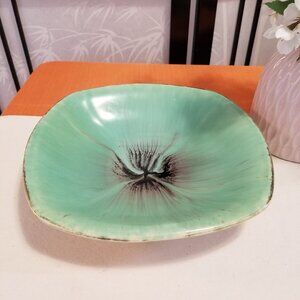 Carsten’s Tönnieshof Pottery Dish Green/Blue Gold Hand Decorated 1945-49 Germany